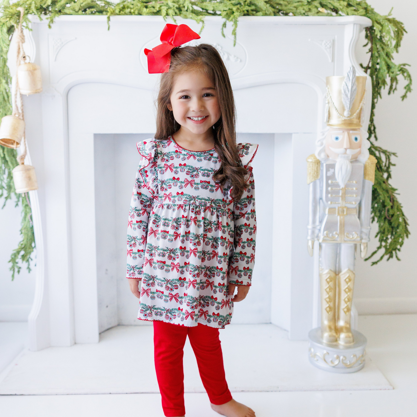 Bows & Baubles Christmas Flutter Pant Set