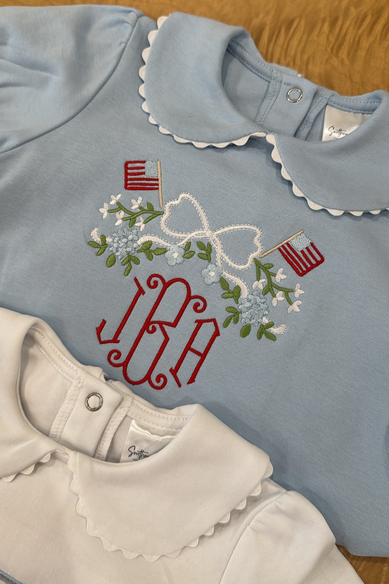 Patriotic Scalloped Short Sleeve Bubble