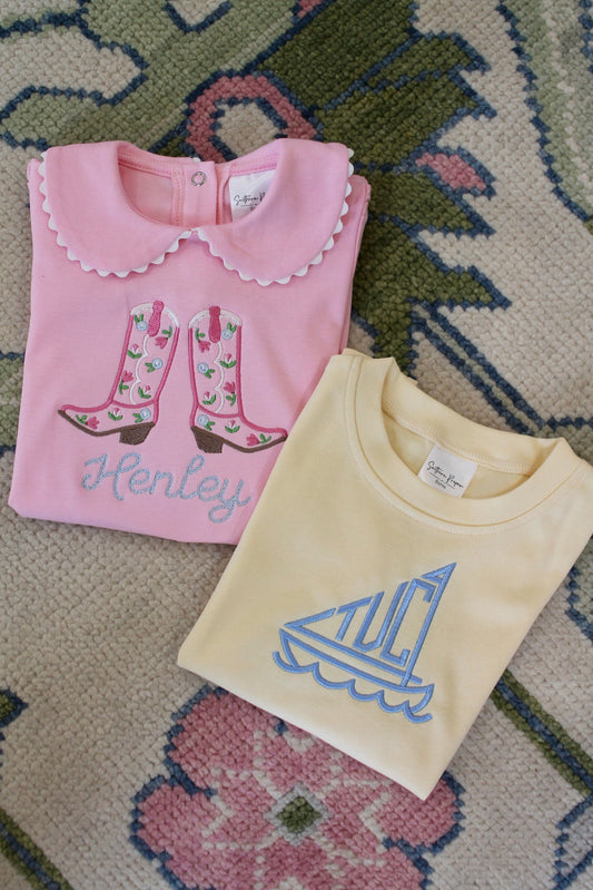 Scalloped Short Sleeve Shirt