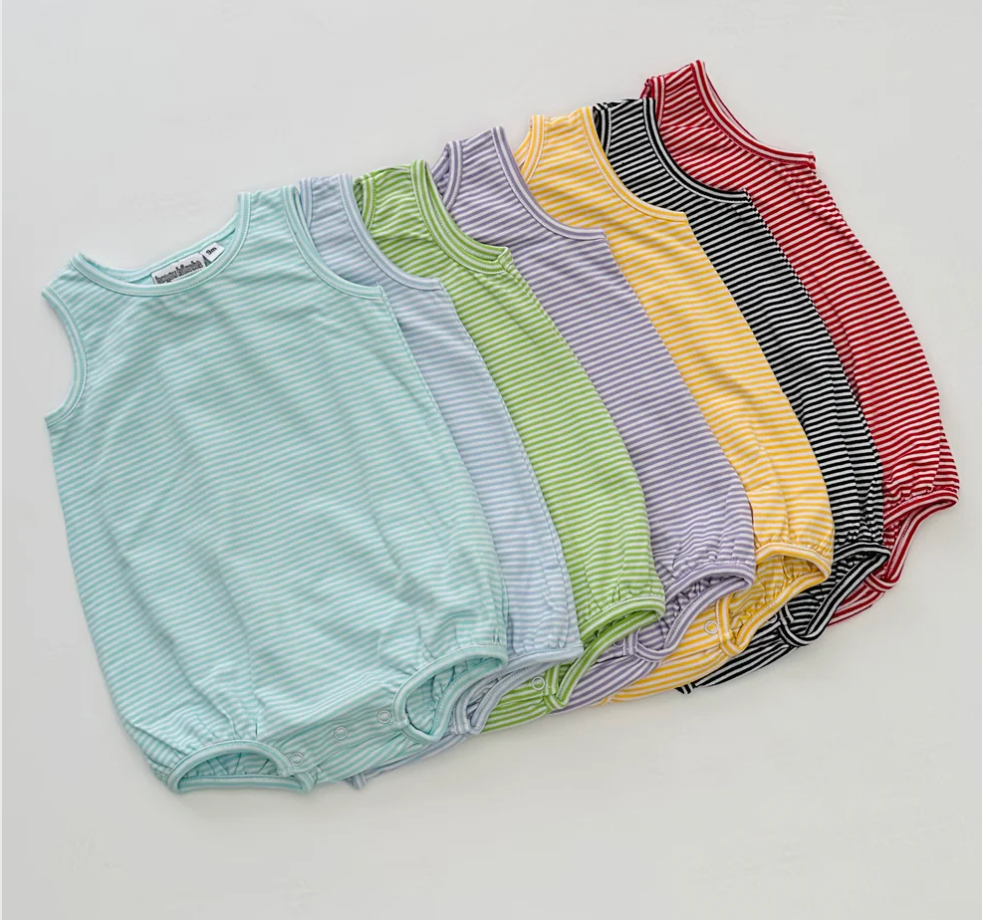 Back to School Knit Stripe Sleeveless Bubble