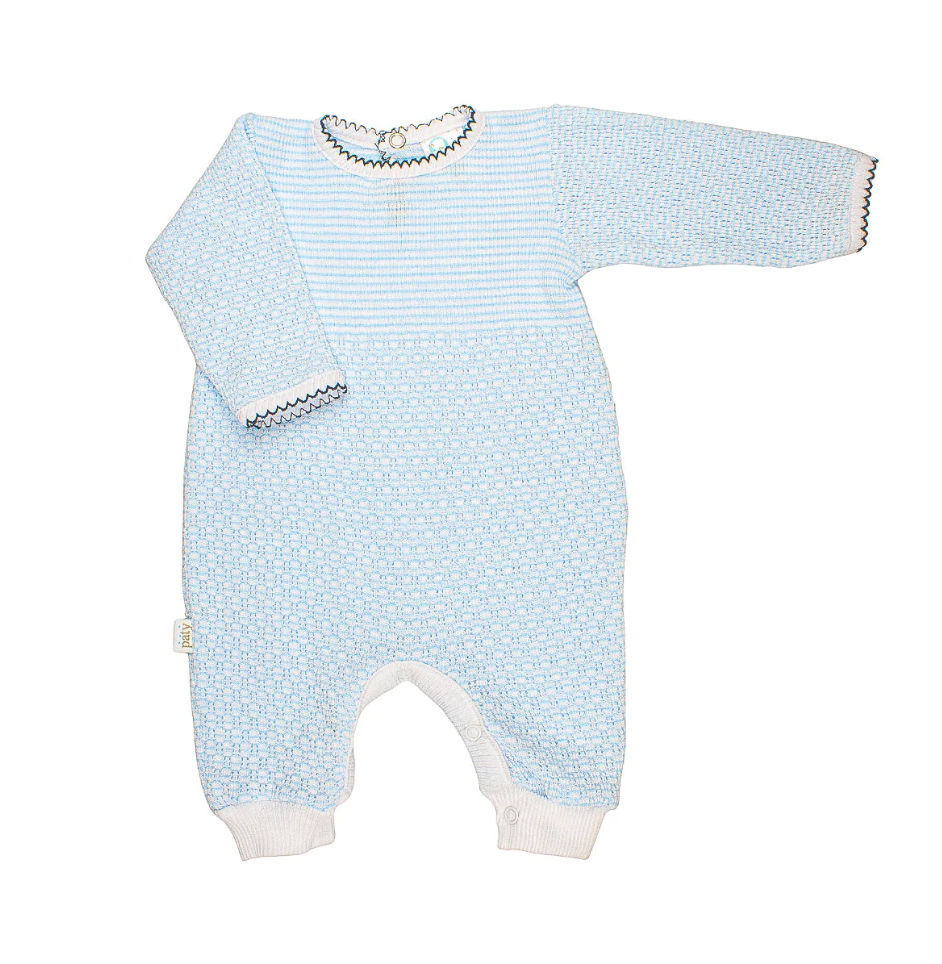Paty Knit Long Sleeve Solid Color Romper