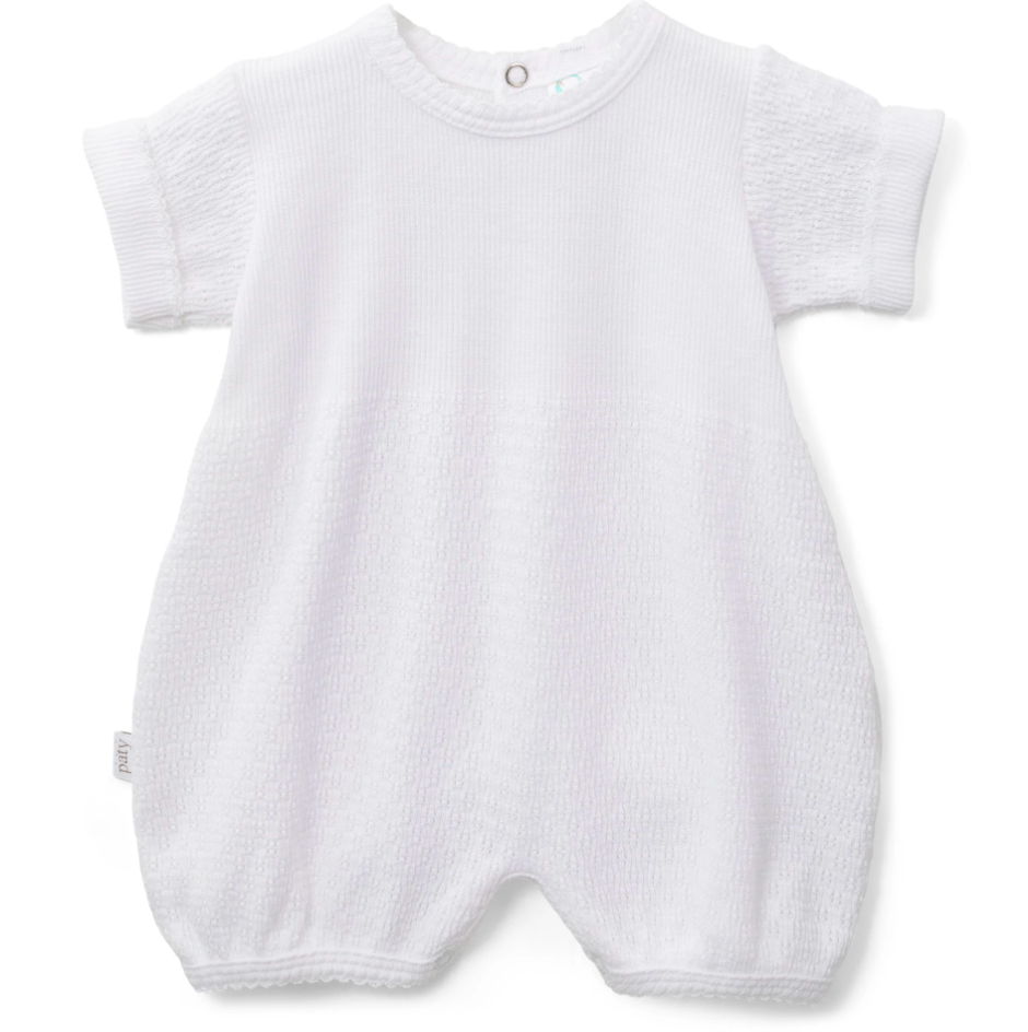 Paty Knit Straight Hem Bubble White with Trim