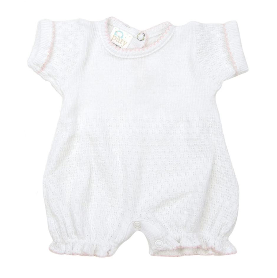 Paty Knit Ruffle Hem Bubble White with Trim