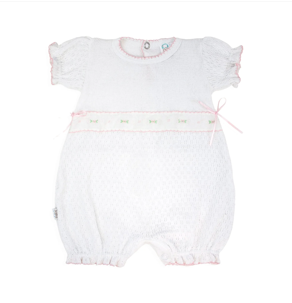 Paty Knit Ruffle Hem Bubble with Swiss Embroidered Trim Regular price