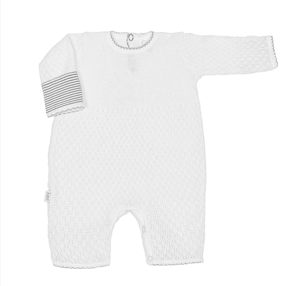 Paty Knit Romper with Fold-Over Cuffs