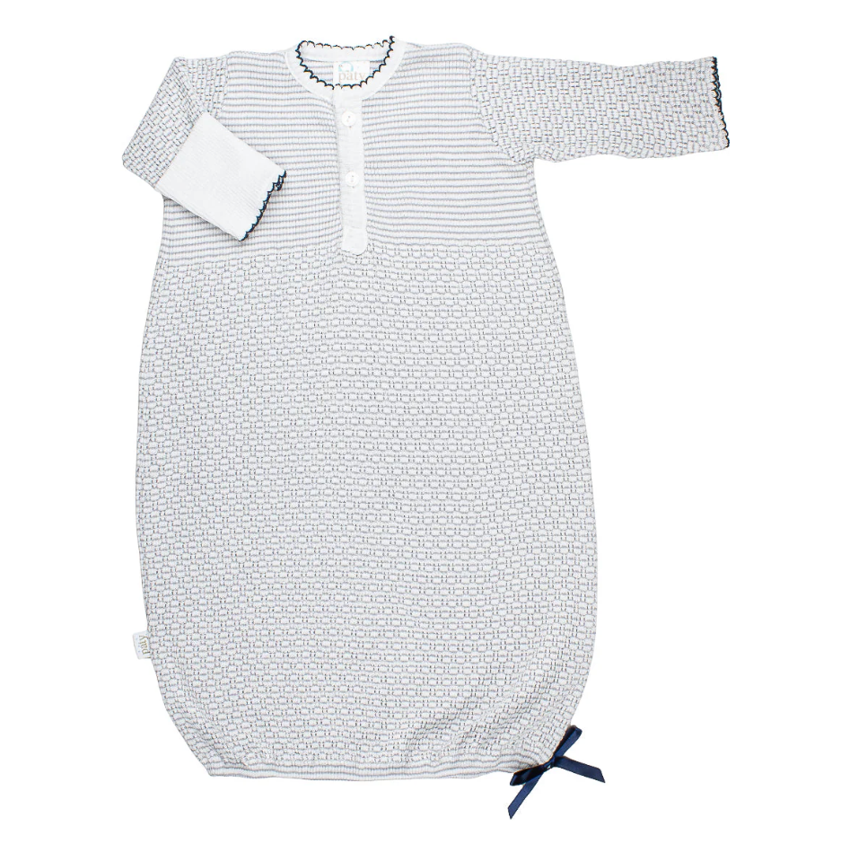 Paty Knit Solid Color Placket Gown