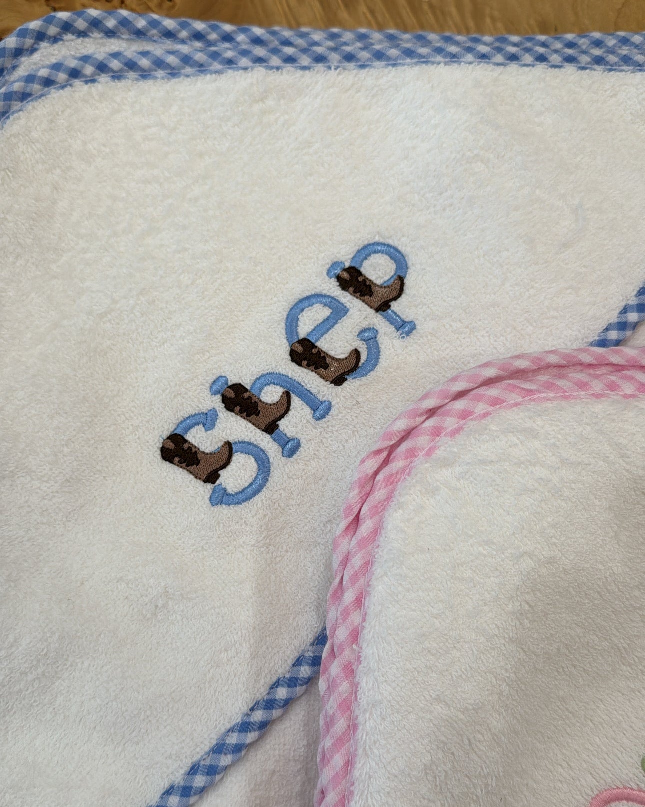 Gingham Hooded Bath Towel