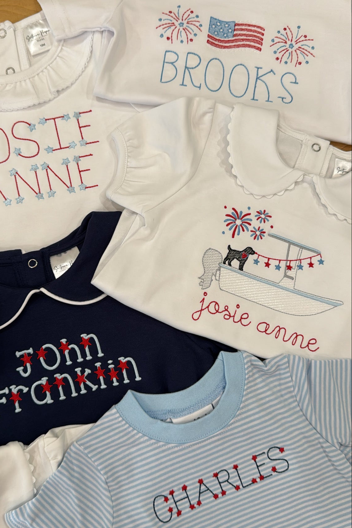 Patriotic Scalloped Short Sleeve Bubble