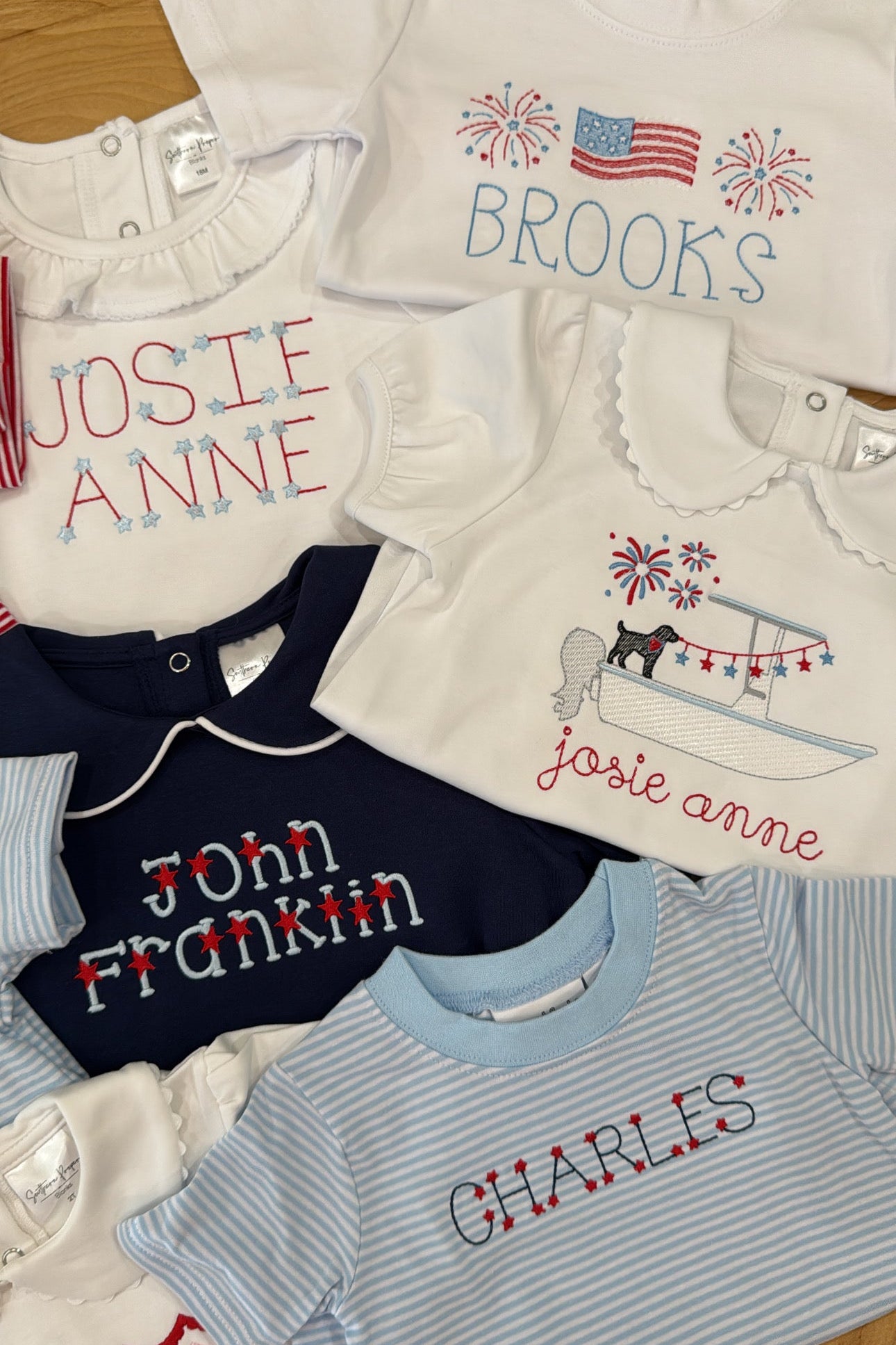 Patriotic White Ruffle Neck T-shirt
