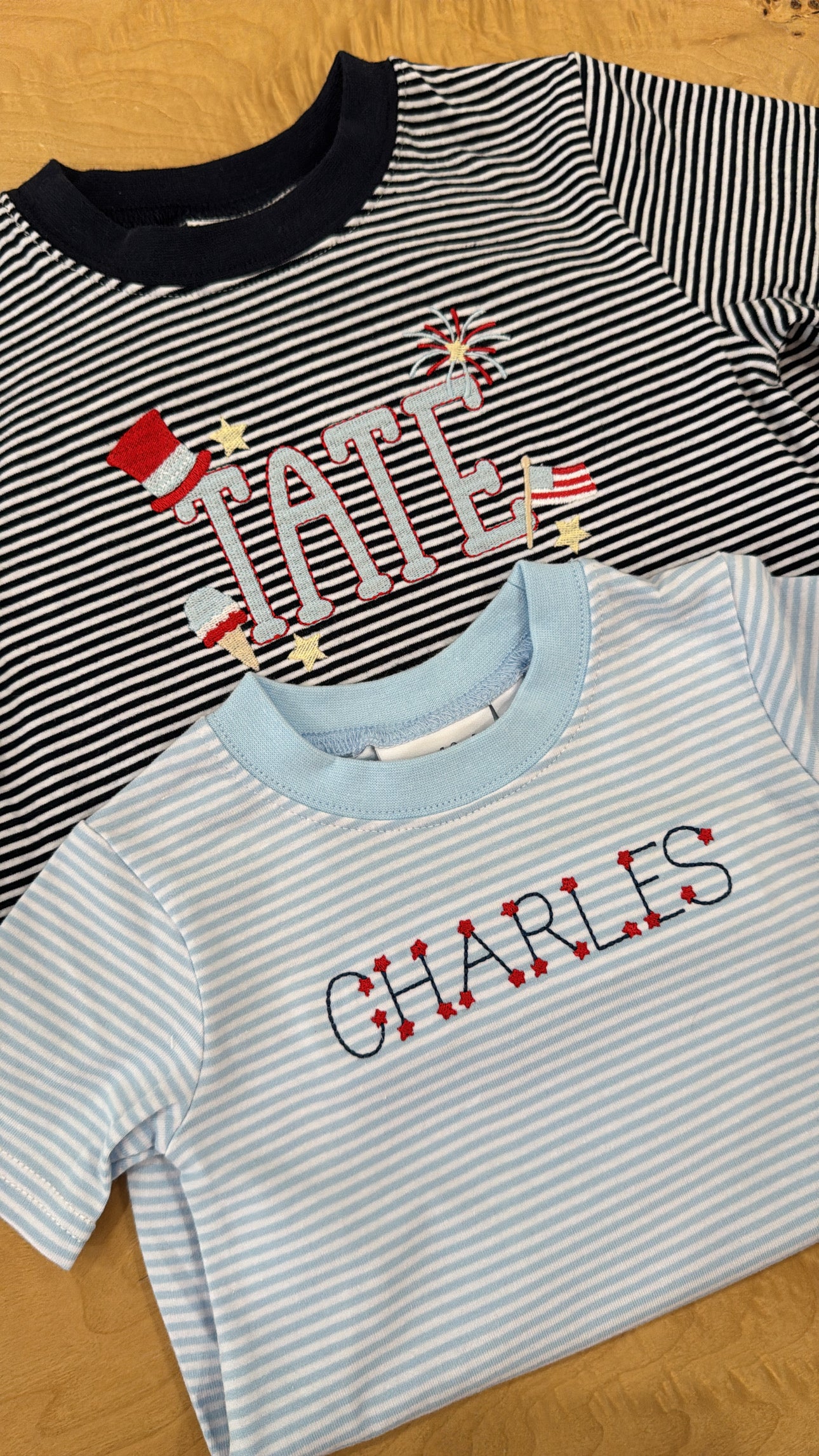 Patriotic Stripe Short Sleeve Bubble