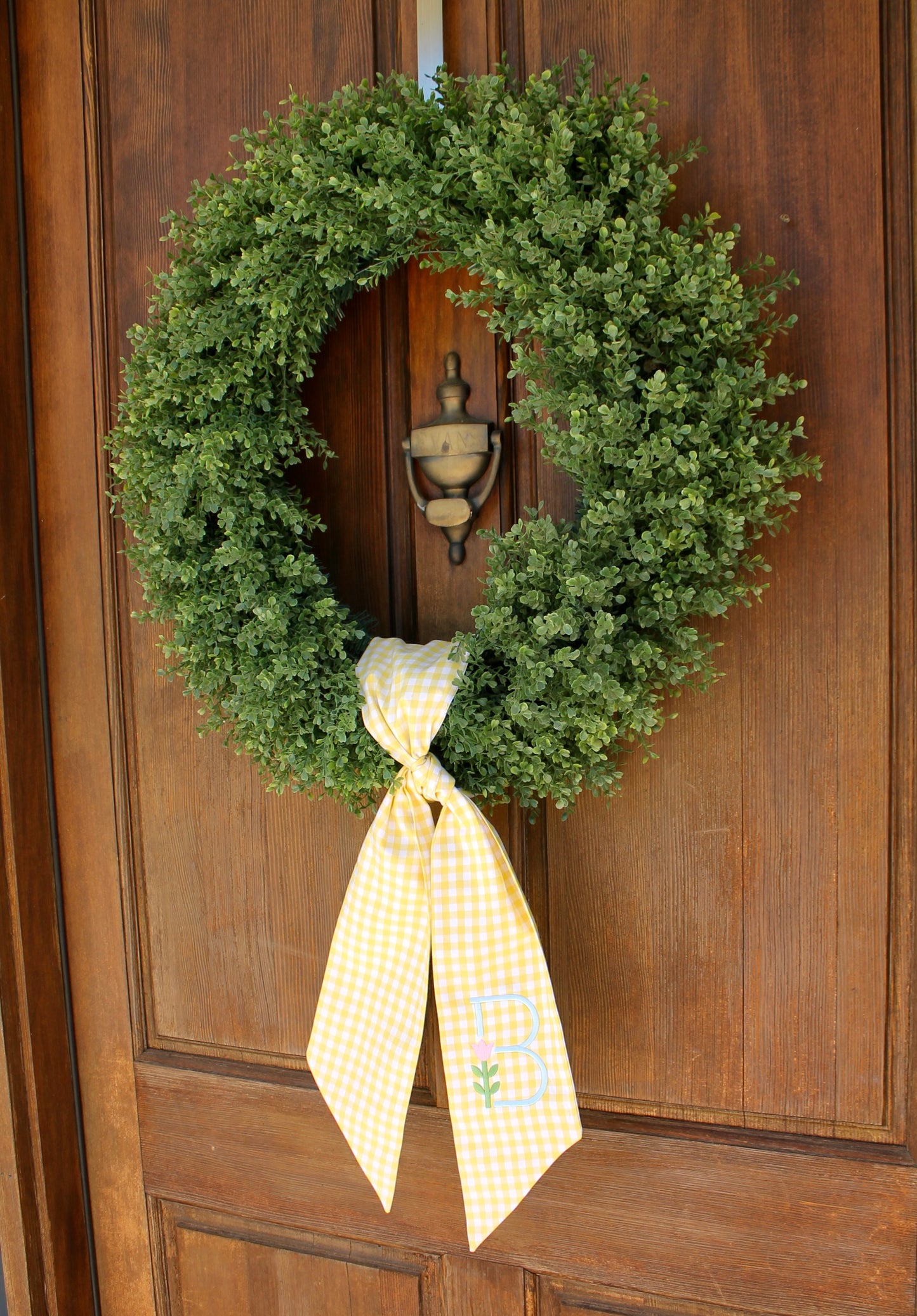 Gingham Wreath Sash