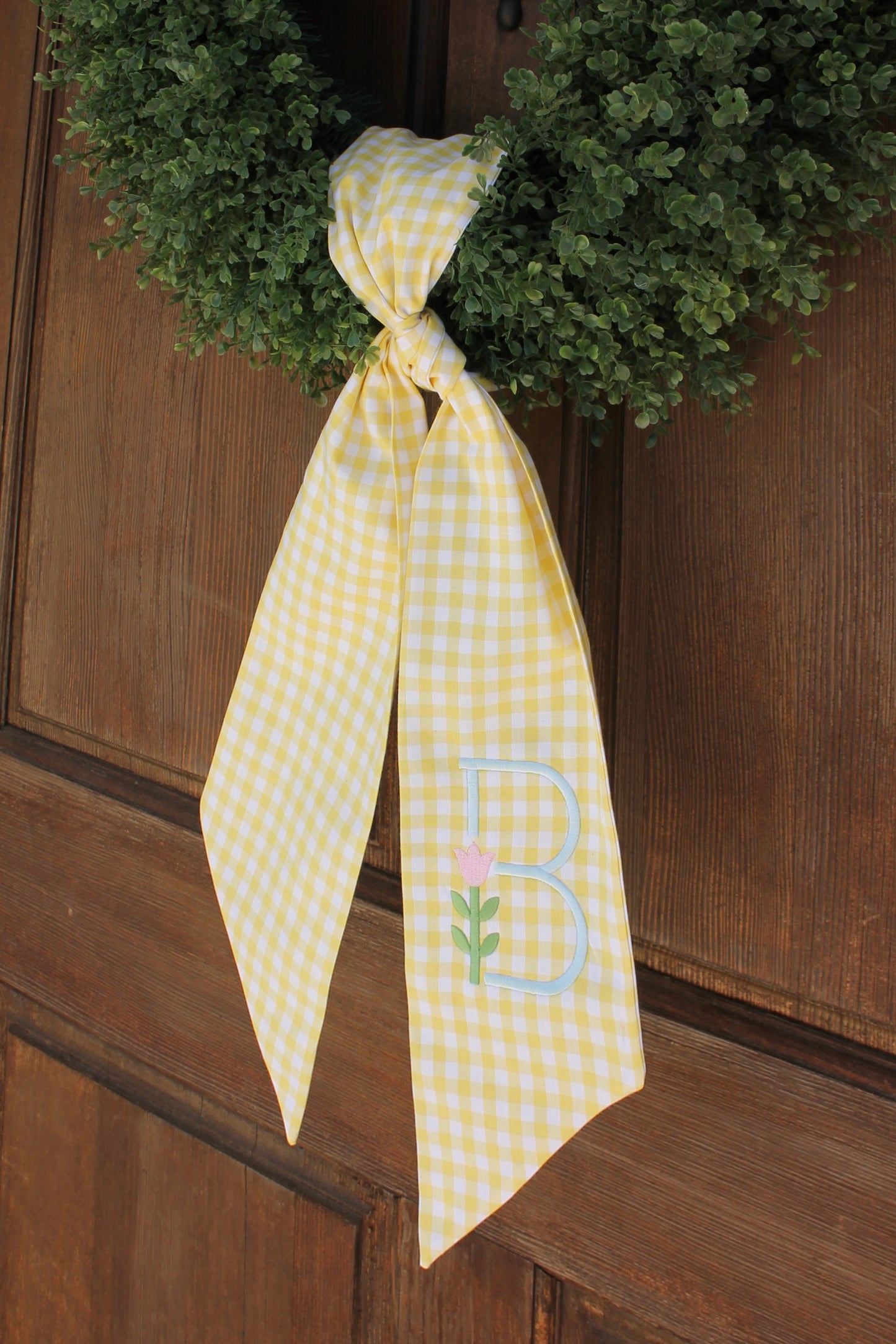 Gingham Wreath Sash