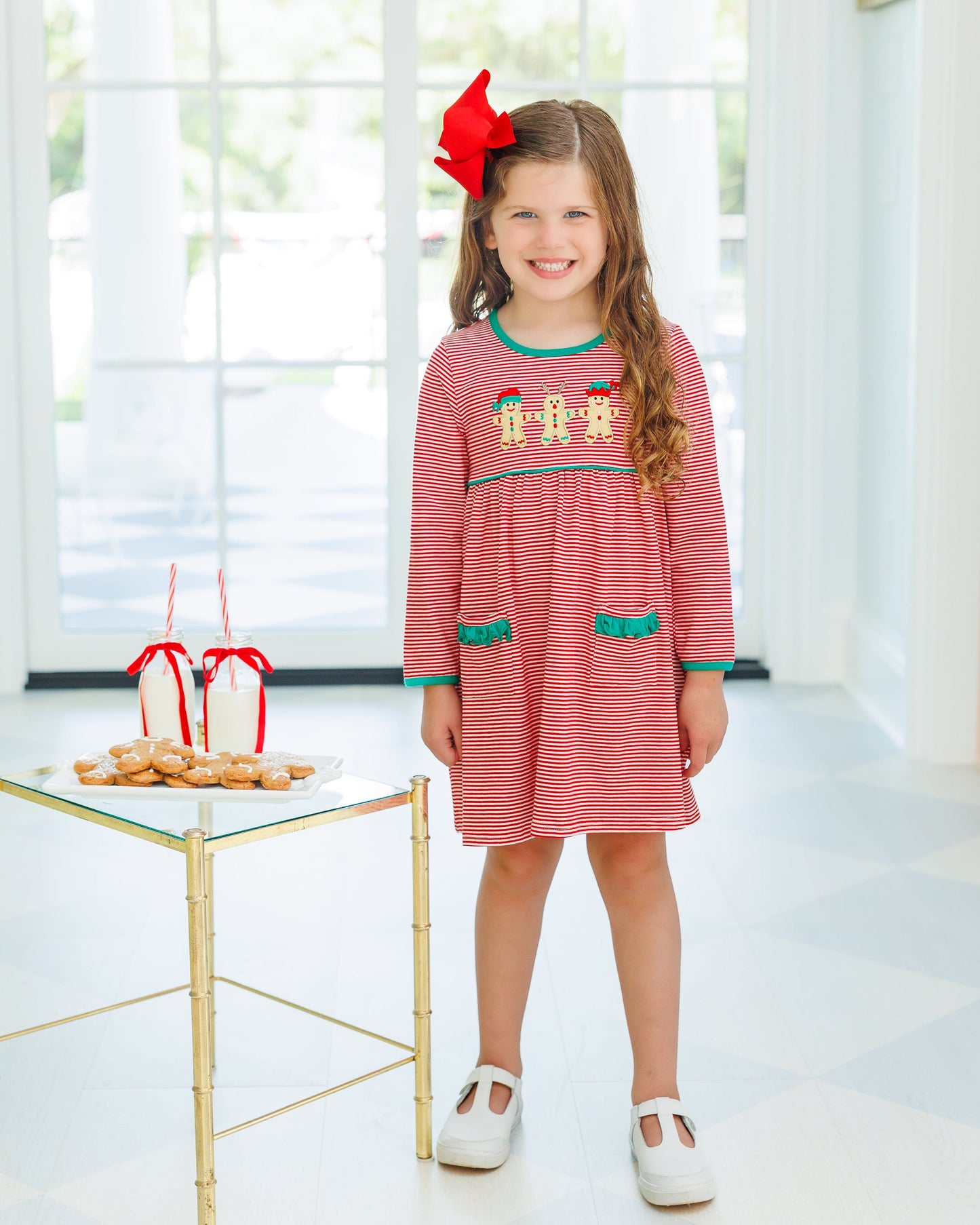 Santa's Sweet Helper Ruffle Pocket Dress