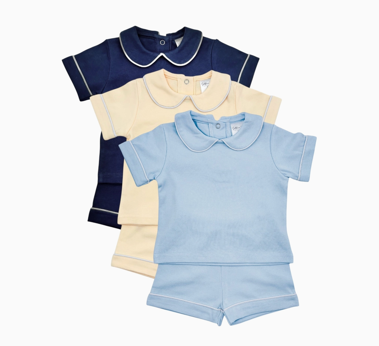 Back to School Piped Collar Short Set