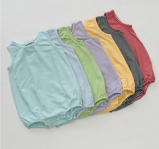 Boys Knit Stripe Sleeveless Bubble