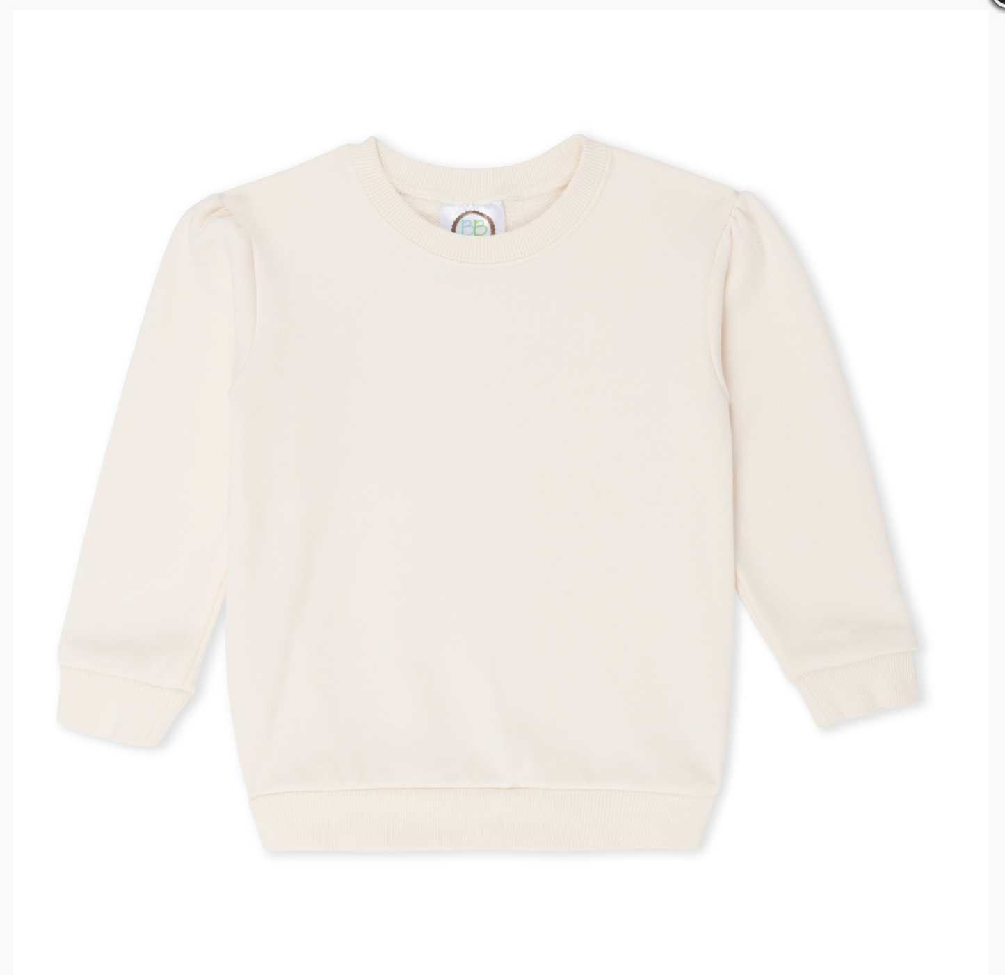 Girls Puff Sleeve Sweatshirt