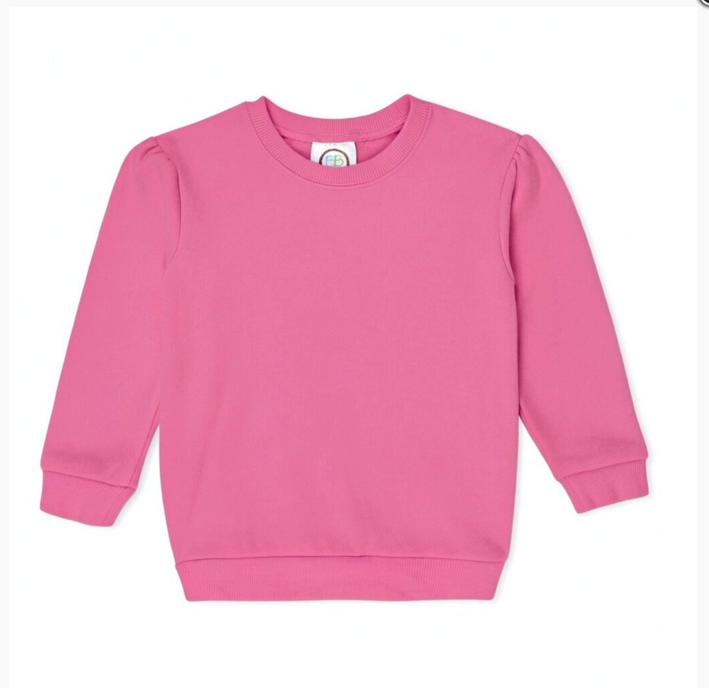 Girls Puff Sleeve Sweatshirt