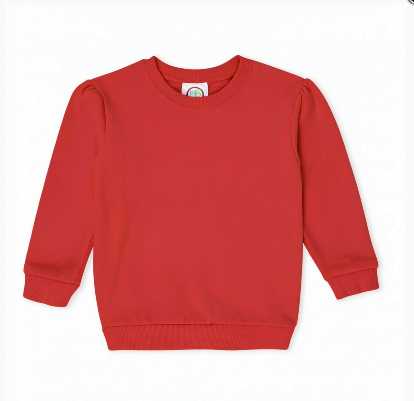 Girls Puff Sleeve Sweatshirt