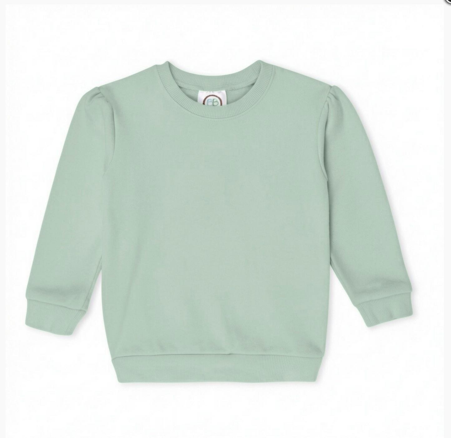 Girls Puff Sleeve Sweatshirt