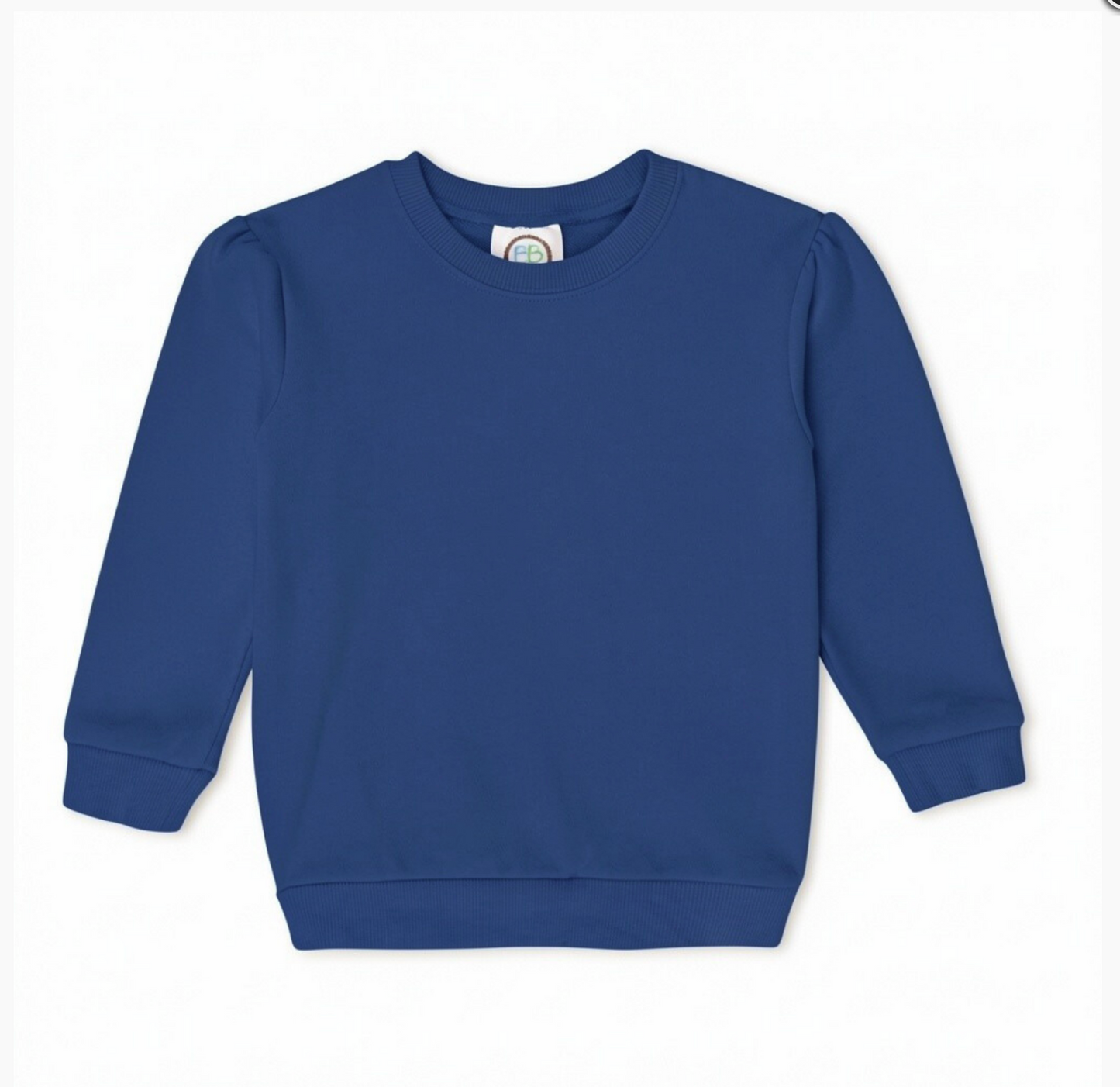 Girls Puff Sleeve Sweatshirt
