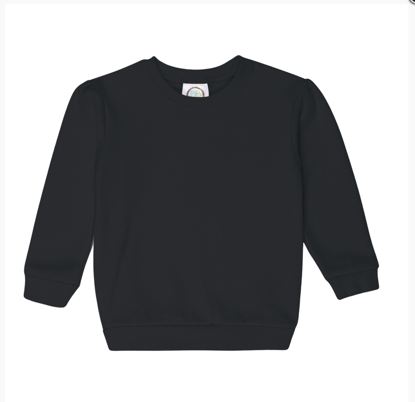 Girls Puff Sleeve Sweatshirt