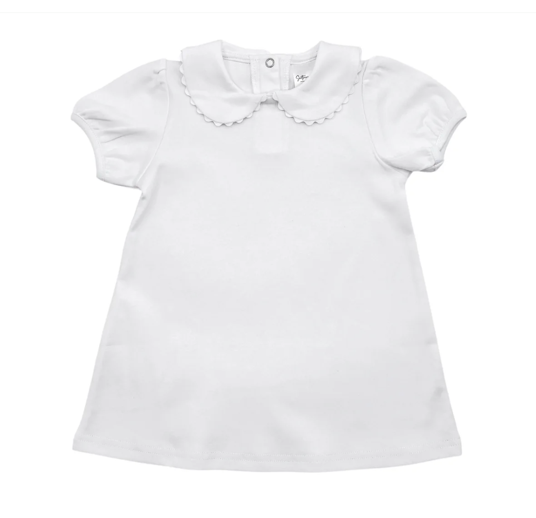 Patriotic Scalloped Short Sleeve Dress