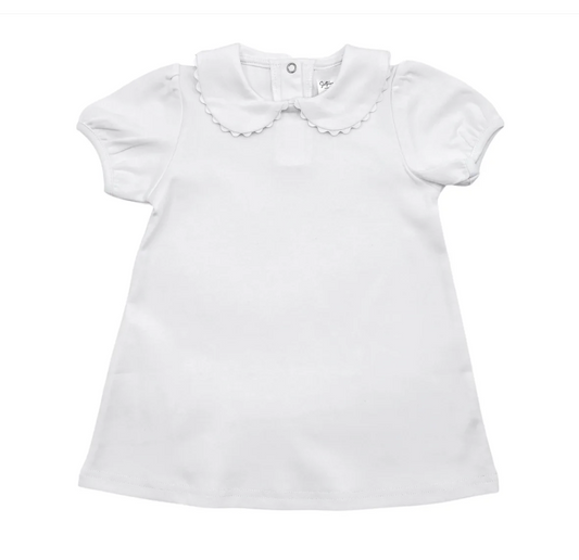Patriotic Scalloped Short Sleeve Dress