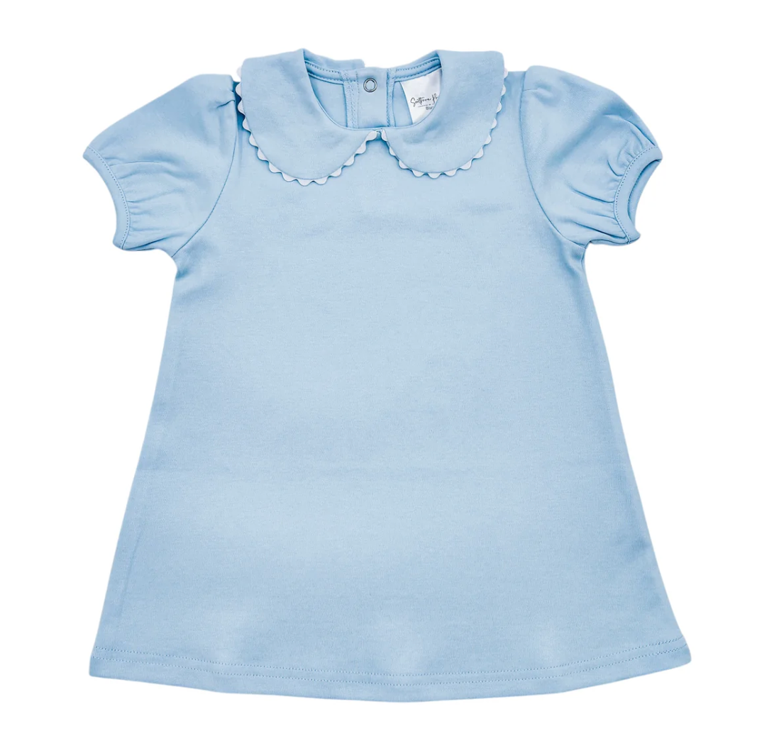 Patriotic Scalloped Short Sleeve Dress