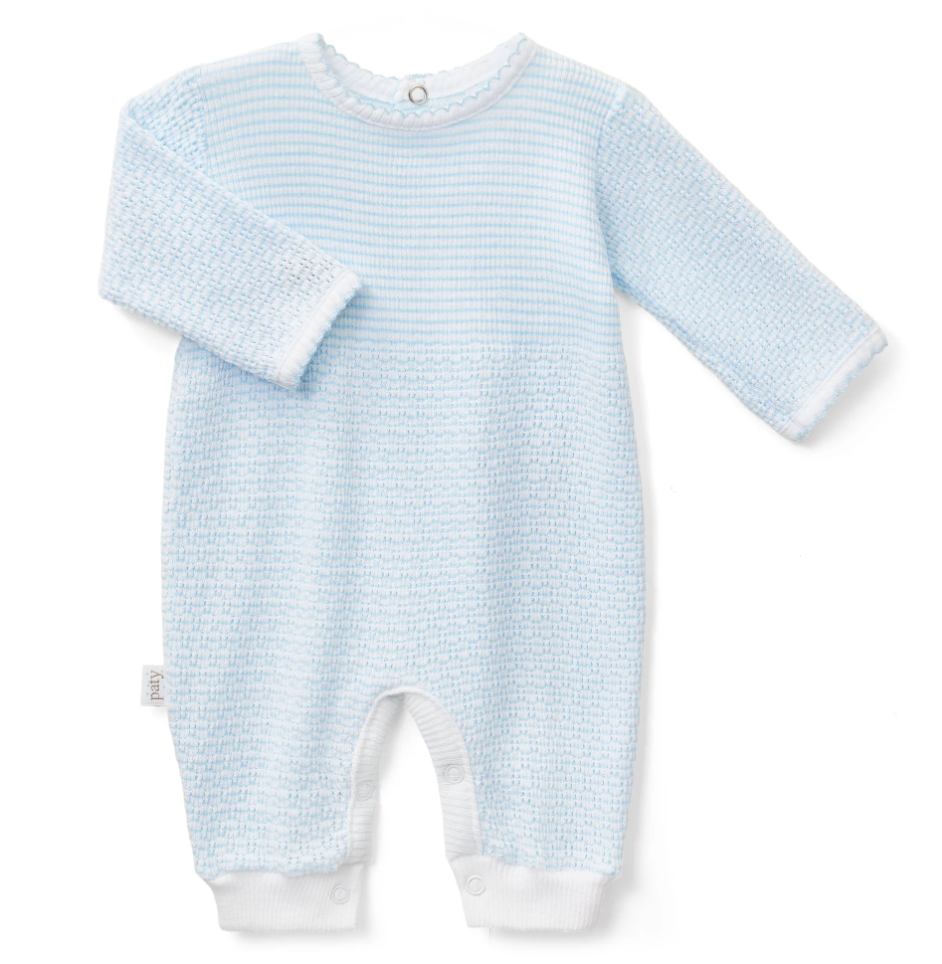 Paty Knit Long Sleeve Solid Color Romper