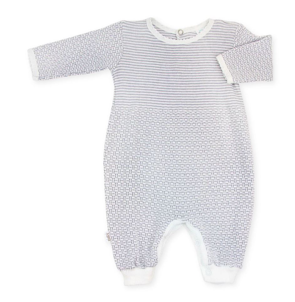 Paty Knit Long Sleeve Solid Color Romper