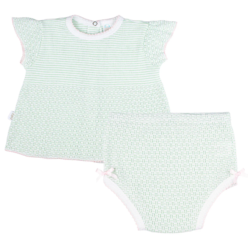 Paty Knit Flutter Sleeve Diaper Set Solid with Bows