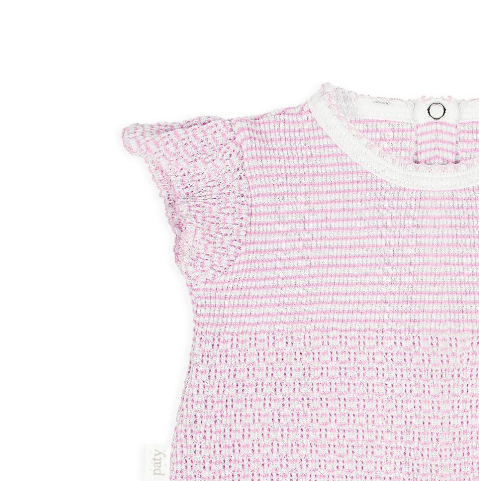 Paty Knit Flutter Sleeve Diaper Set Solid with Bows