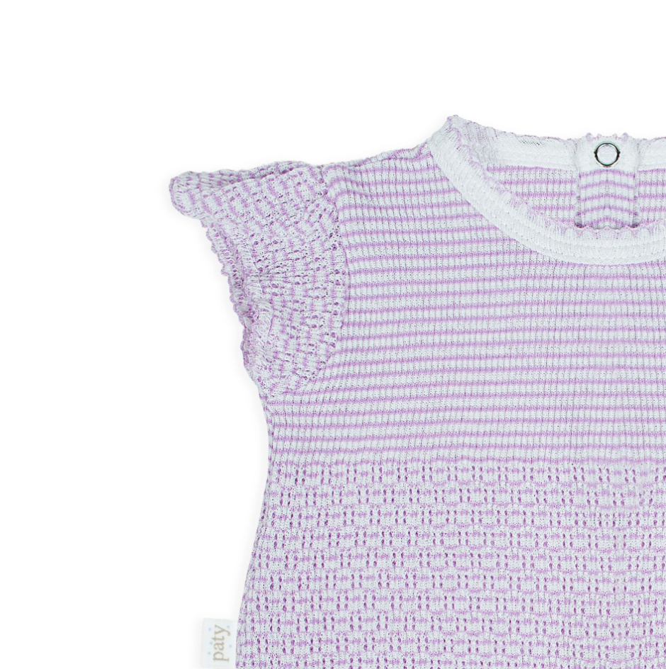 Paty Knit Flutter Sleeve Diaper Set Solid with Bows