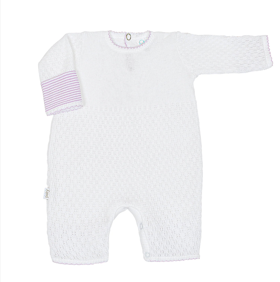 Paty Knit Romper with Fold-Over Cuffs