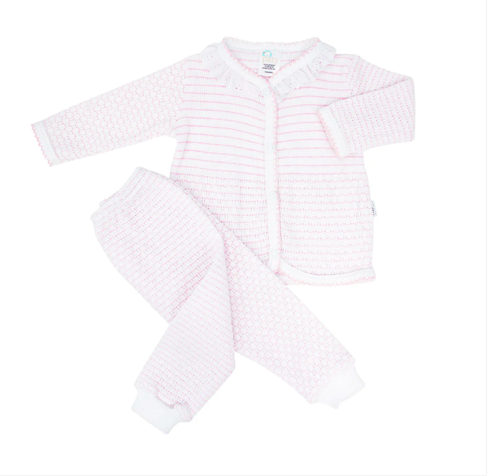 Paty Knit Long Sleeve Two-Piece Legging Set with Eyelet Trim