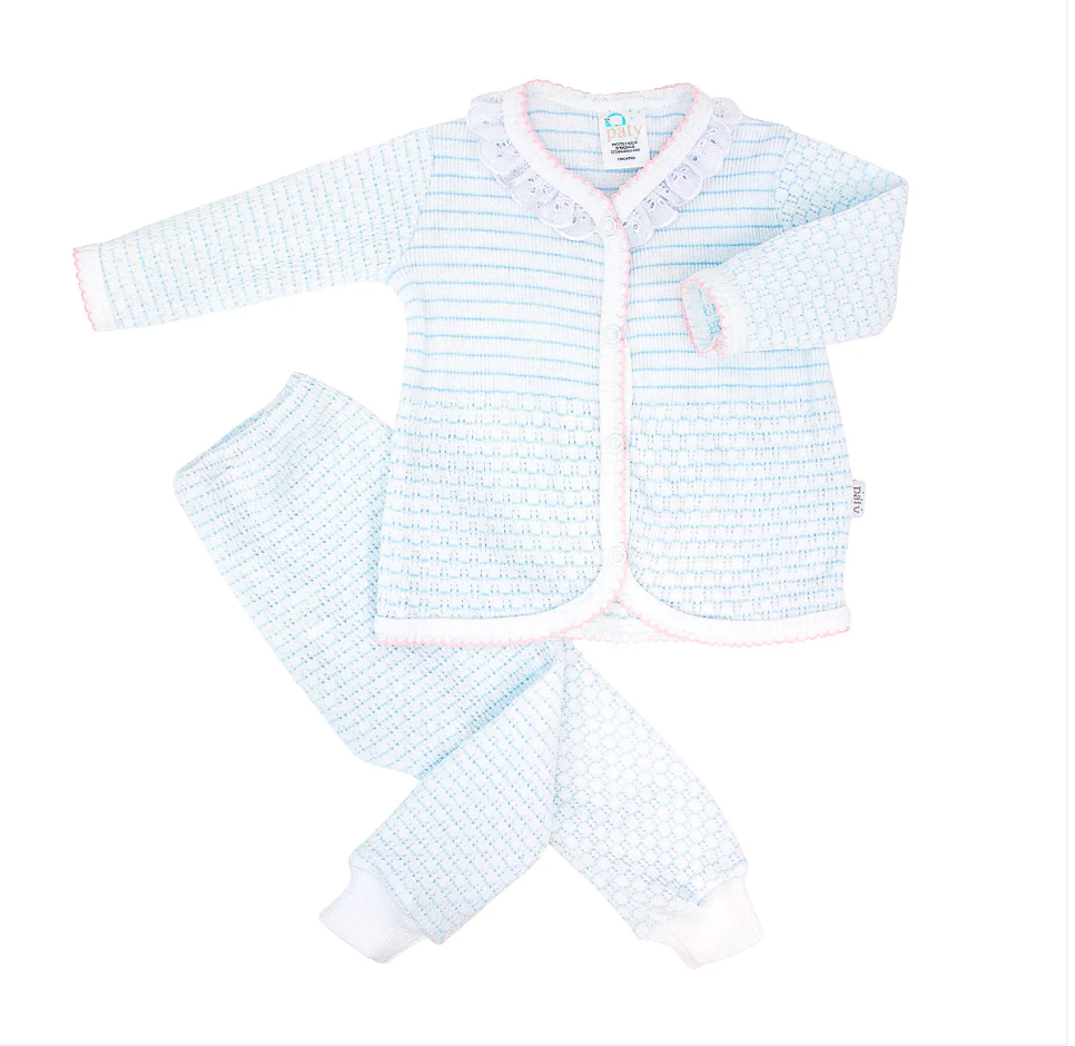 Paty Knit Long Sleeve Two-Piece Legging Set with Eyelet Trim