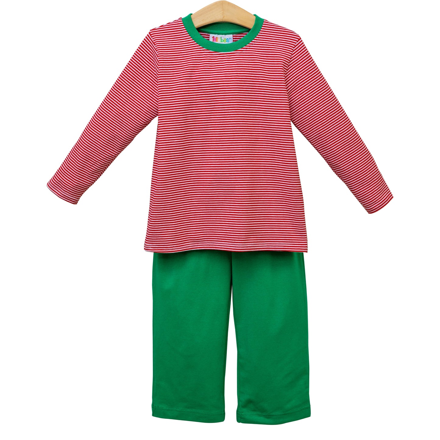 Thomas Pant Set Red Stripe & Green